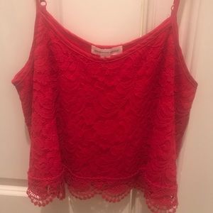 Red Lace Crop Top
